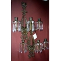 French; bronze & crystal wall sconces
