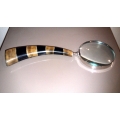 Magnifying glass with bone handle.